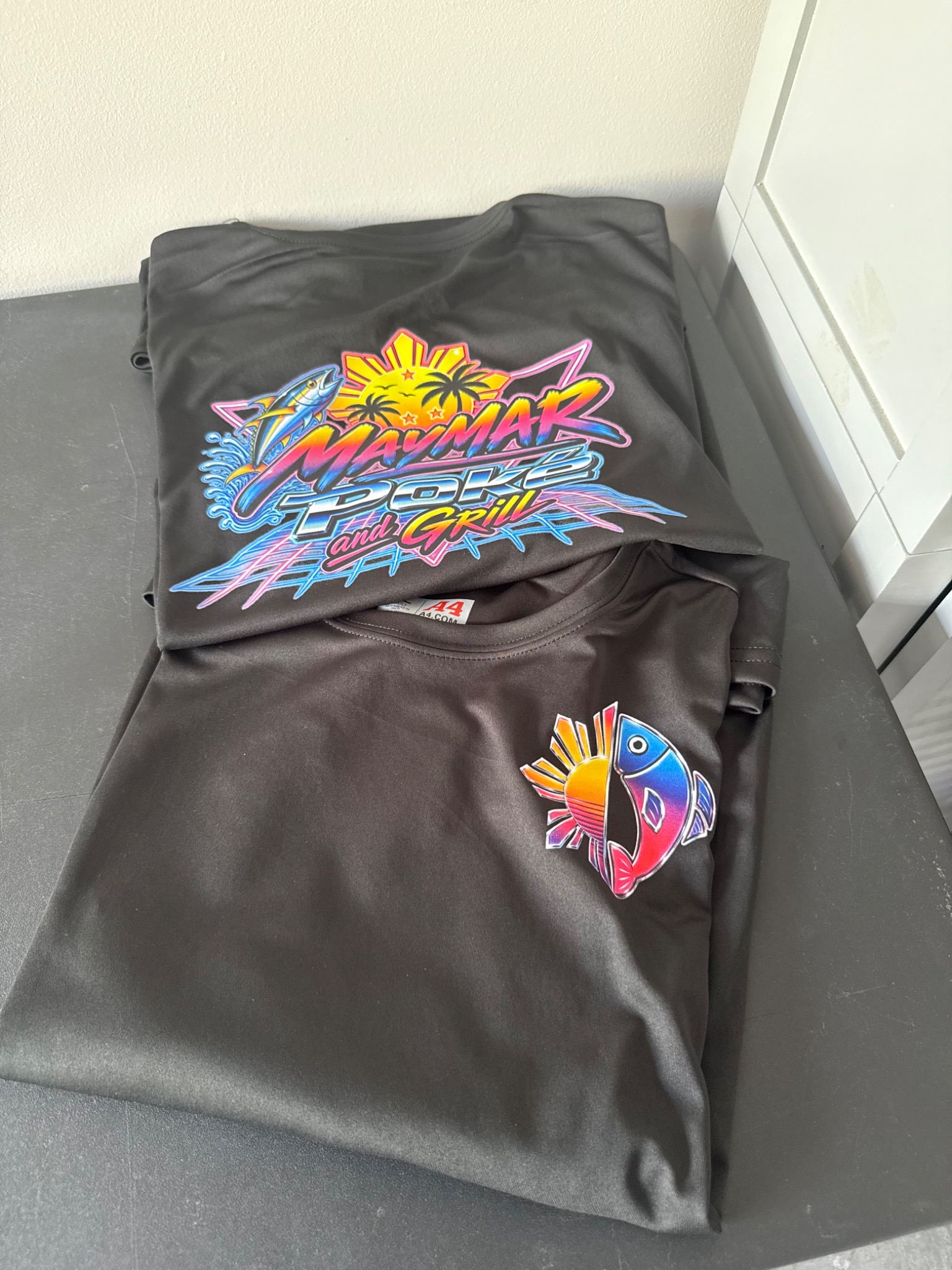 Custom Maymar Poke and Grill shirts made by 7 Cities Tees & Graphixs